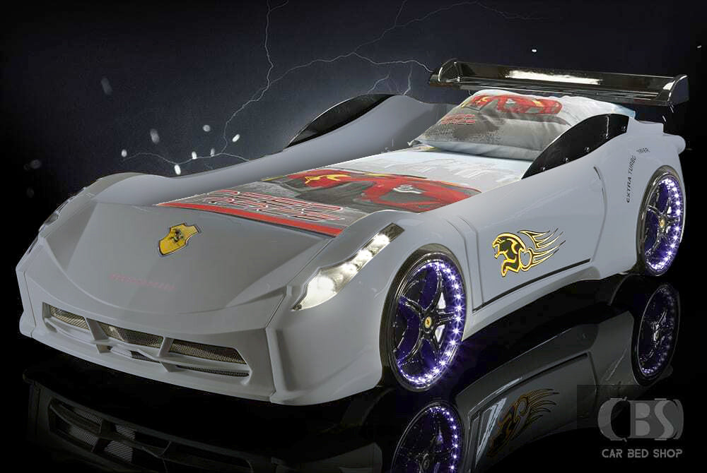 Ferrari 458 Race Car Bed with Led Lights, Sound, Bluetooth