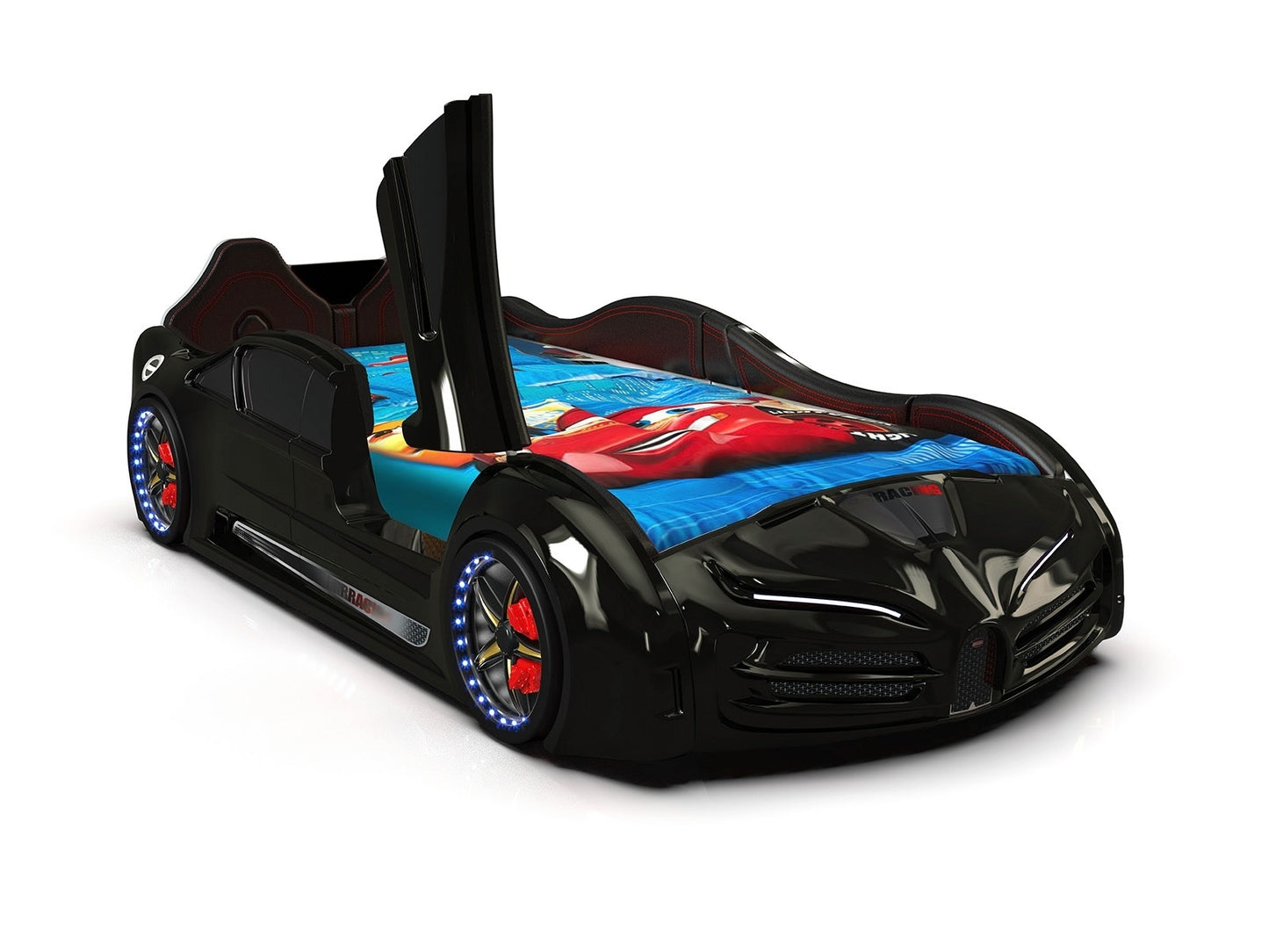 Bugatti Race Car Bed - Lights, Wing Doors, Bluetooth + Sound