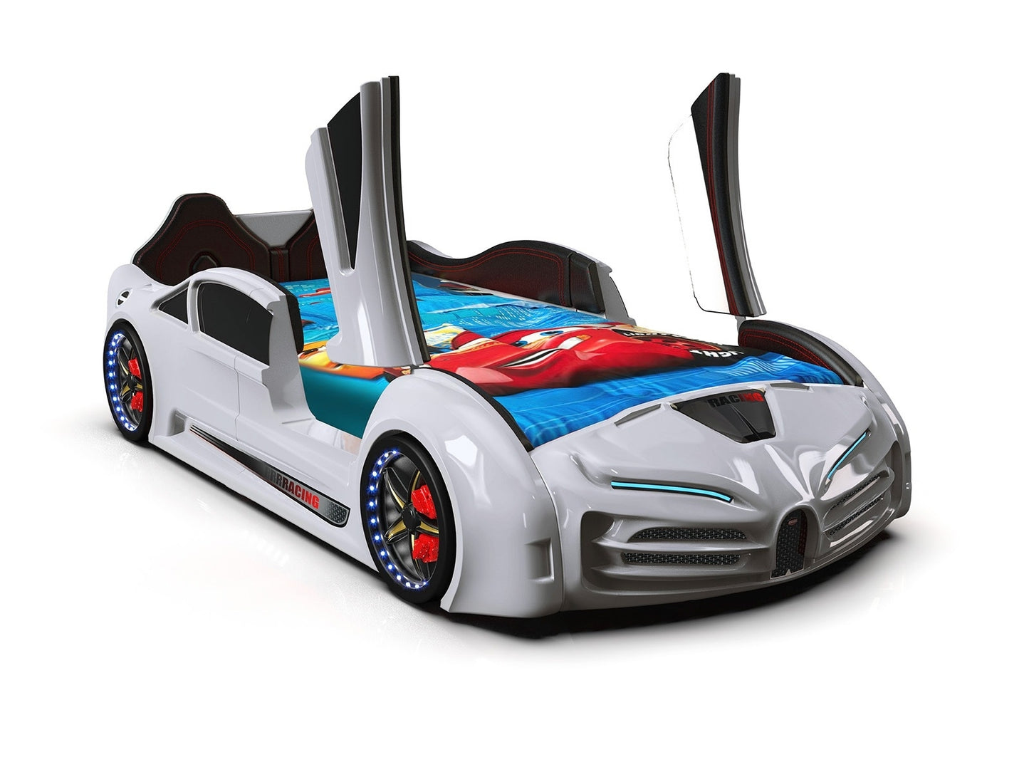 Bugatti Race Car Bed - Lights, Wing Doors, Bluetooth + Sound