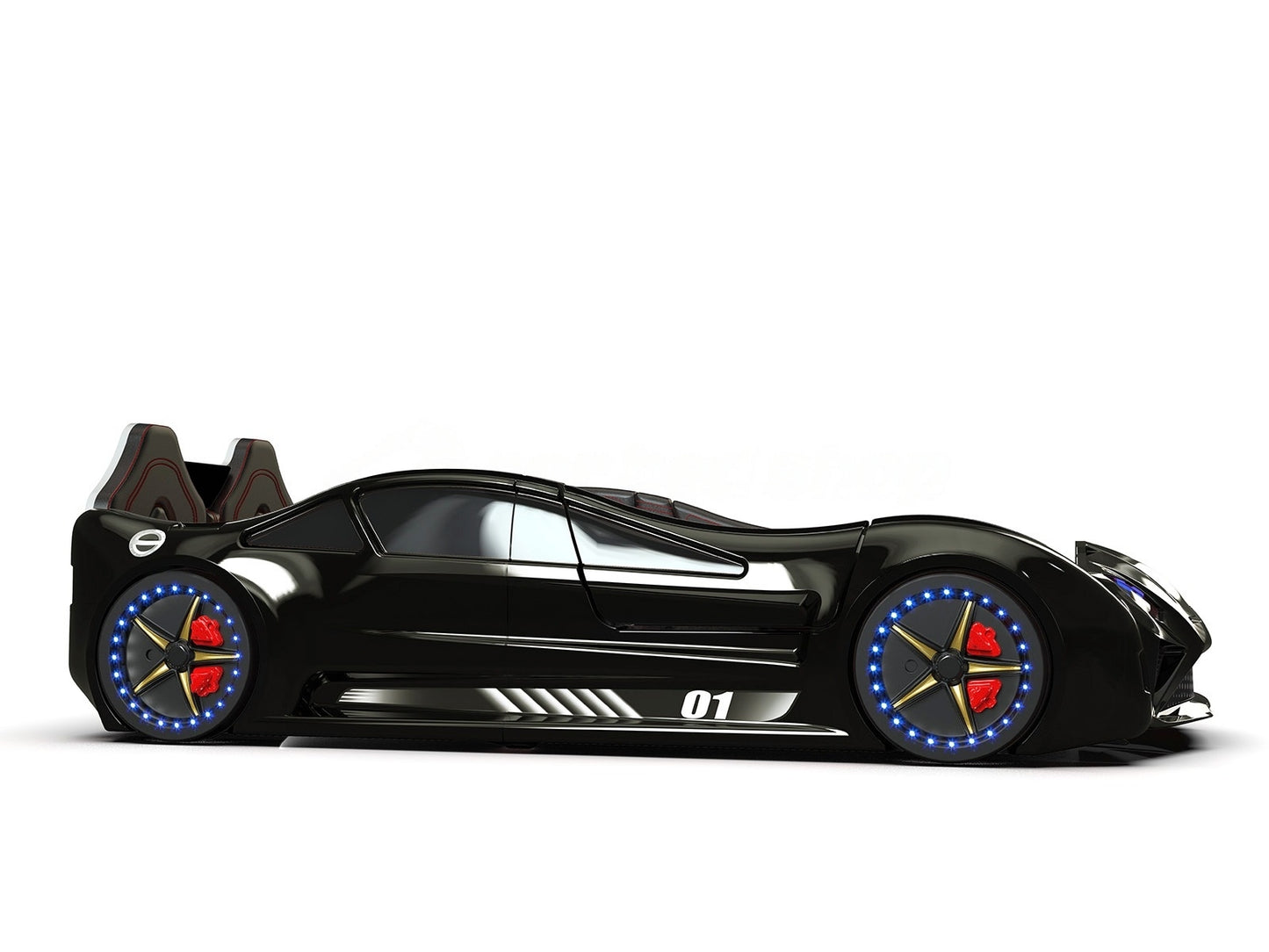 Lamborghini Race Car Bed - With Winged Doors, LED lights