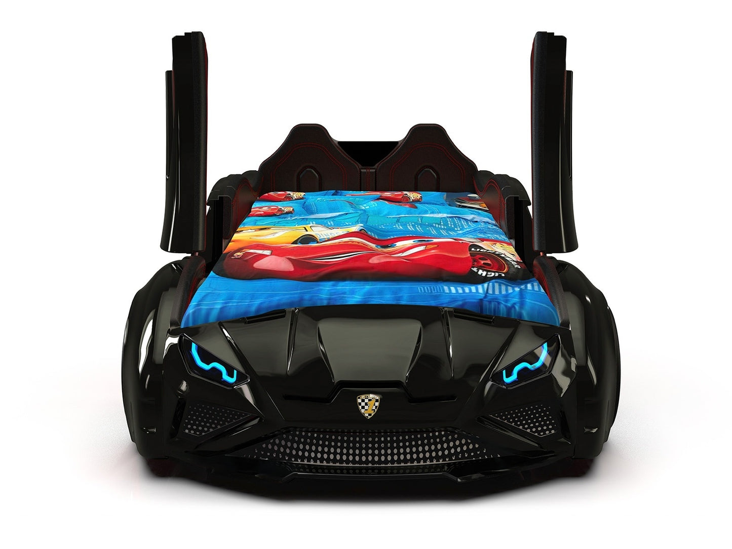 Lamborghini Race Car Bed - With Winged Doors, LED lights