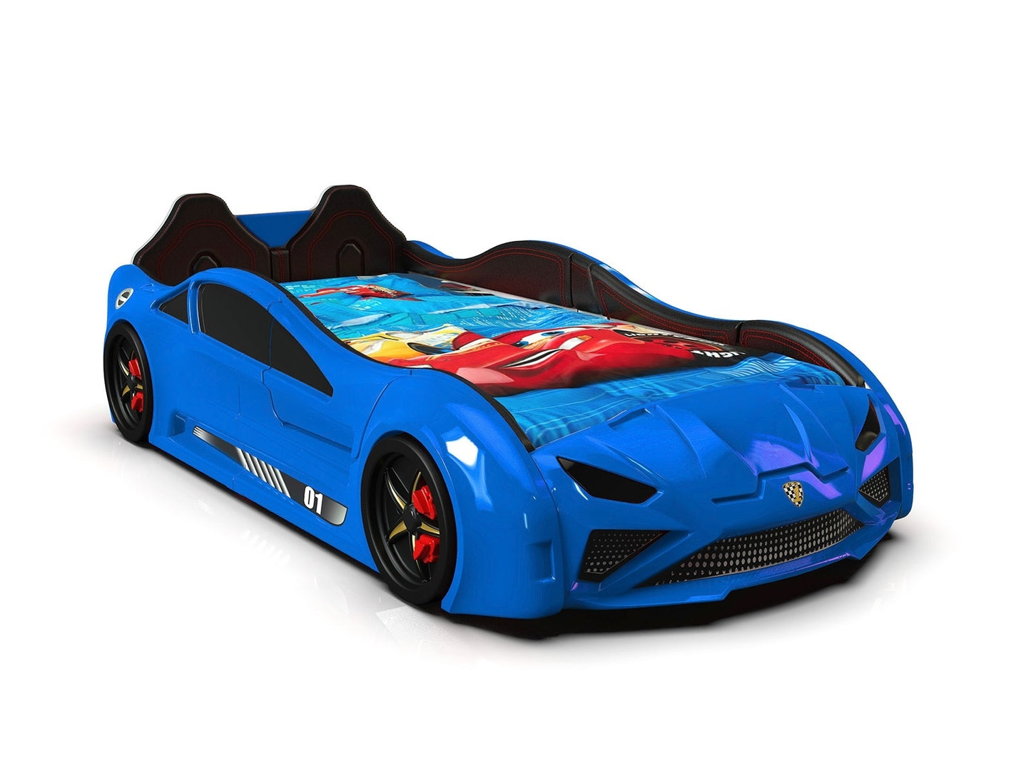 Lamborghini Race Car Bed - With Winged Doors, LED lights