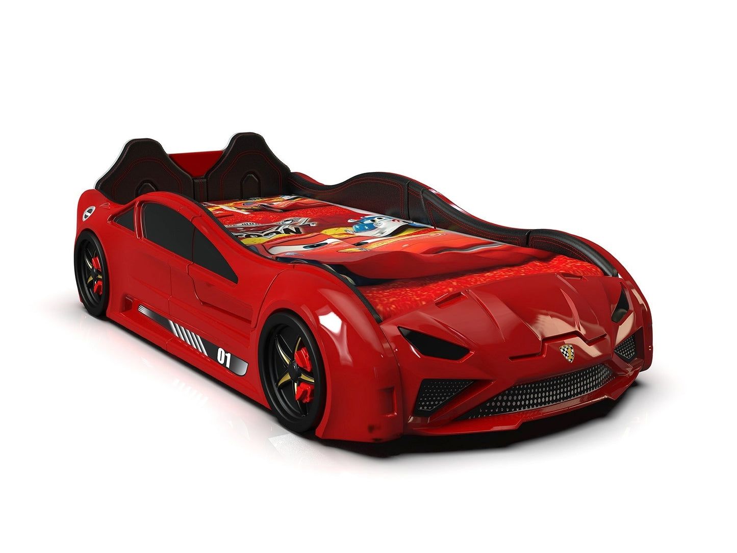 Lamborghini Race Car Bed - With Winged Doors, LED lights