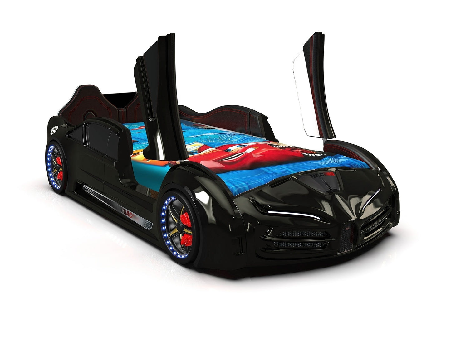 Bugatti Race Car Bed - Lights, Wing Doors, Bluetooth + Sound