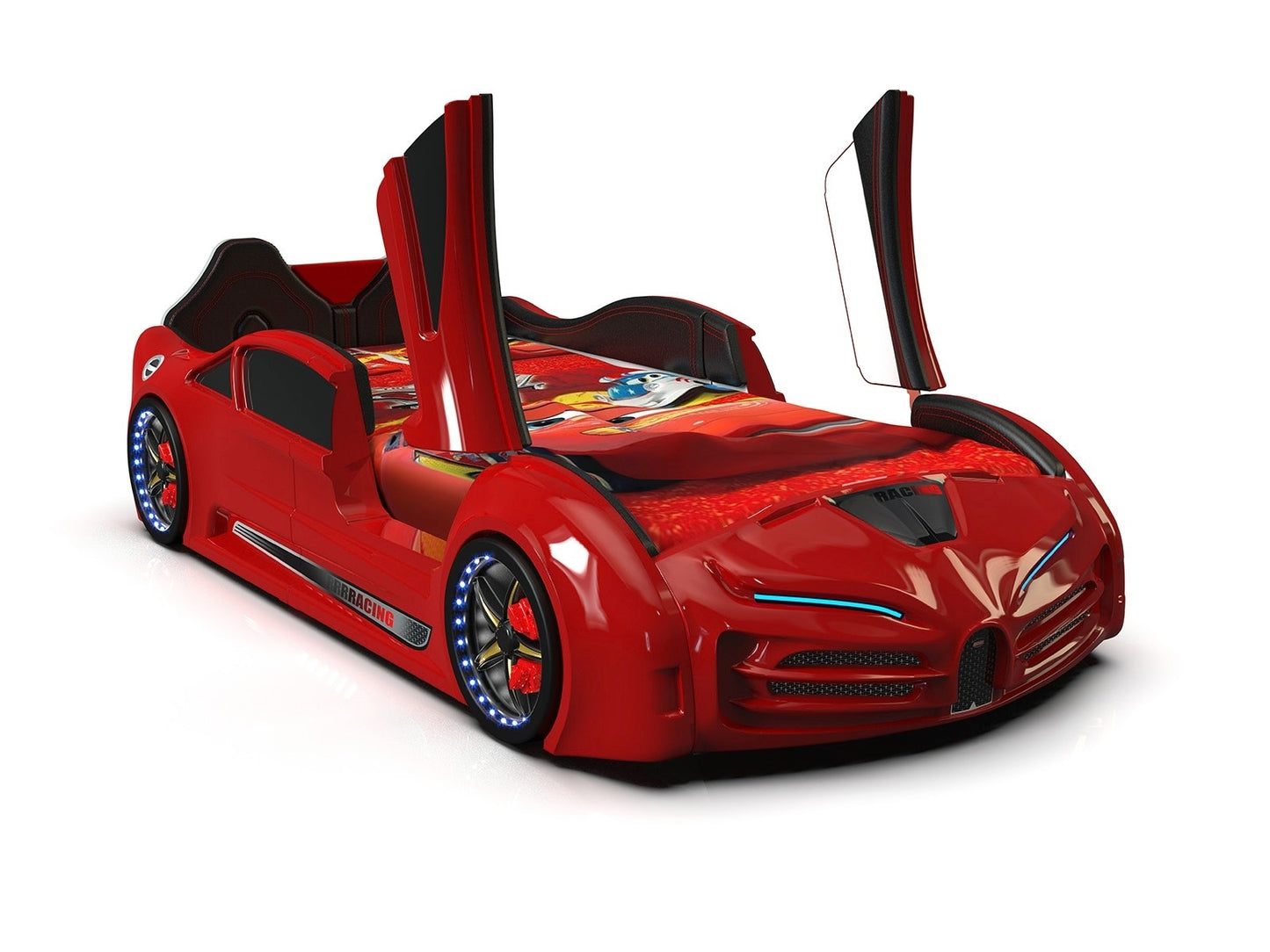 Bugatti Race Car Bed - Lights, Wing Doors, Bluetooth + Sound