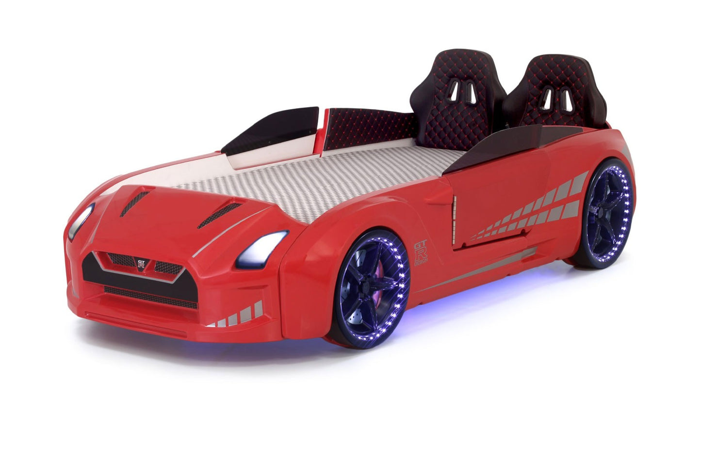 GTR Car Bed - Bluetooth, Leather seats, LED lights