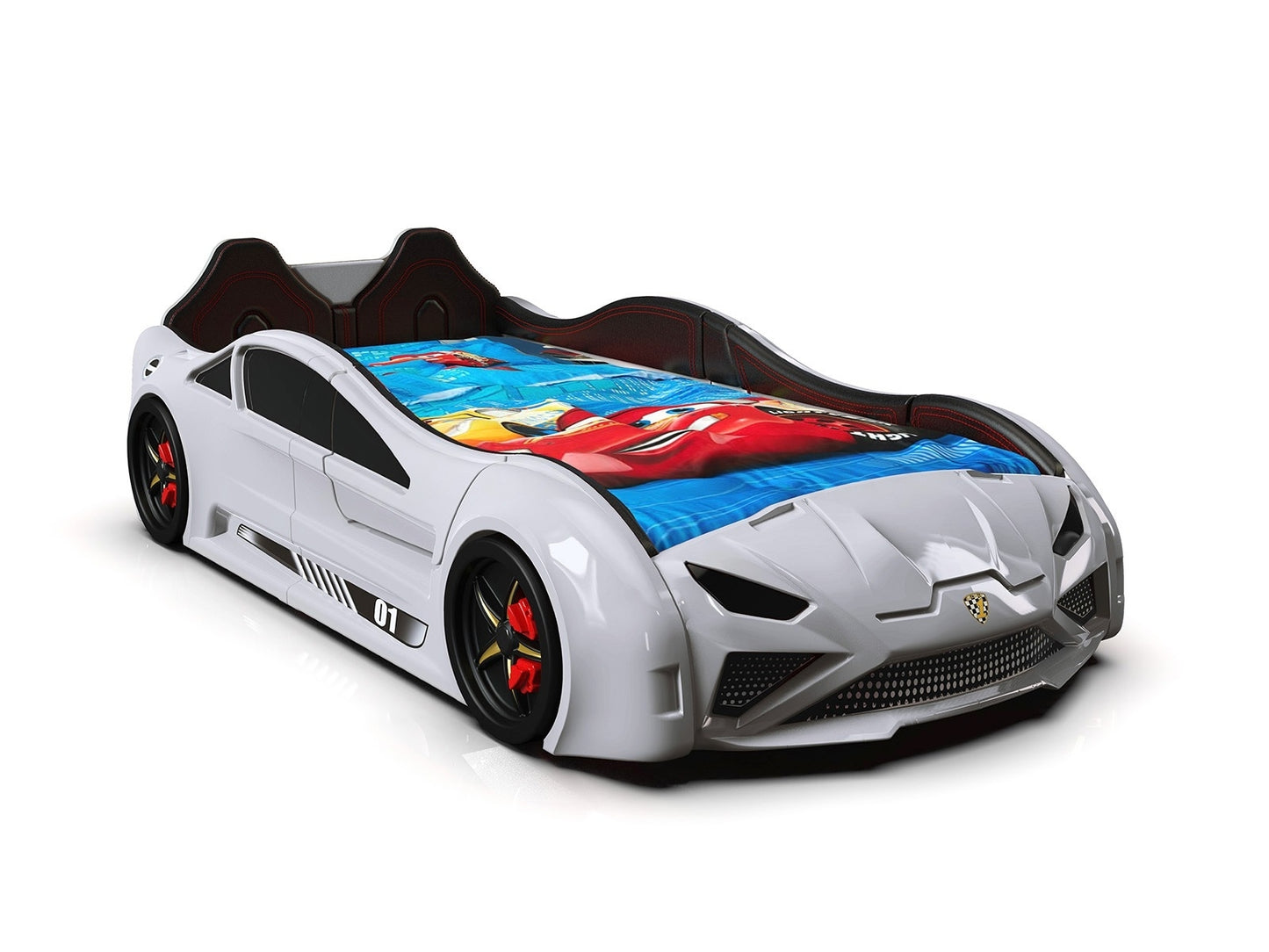 Lamborghini Race Car Bed - With Winged Doors, LED lights