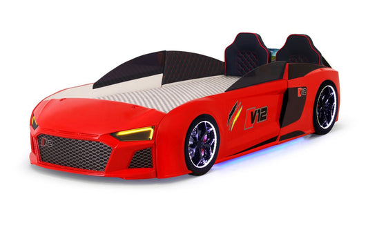 v12 Audi Race Car Bed with Led Lights,Sound, Bluetooth V12